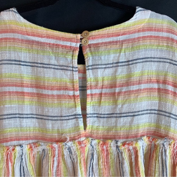 Free People Summer Nights Cotton Striped Wide Sleeve Tunic Dress, size S - Picture 11 of 13